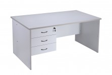 CDK1575 Rapid Vibe Desk 1500 X 750 With Fitted CDKP3D 3 Drawer Pedestal. All Grey